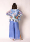Gia Silk Pants in Positano Blue
