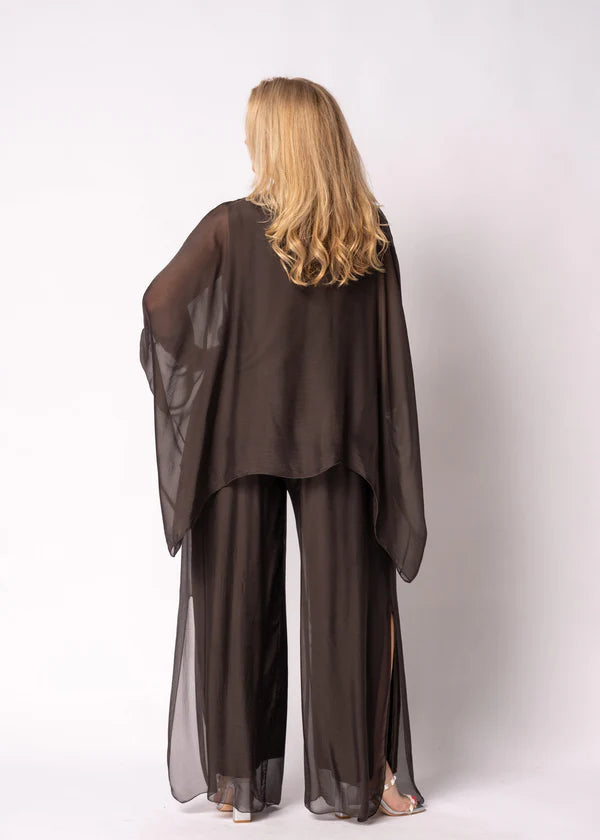 New Gia Silk Pants in Chocolate Truffle