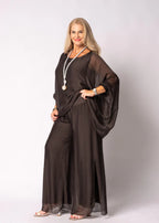 New Gia Silk Pants in Chocolate Truffle