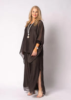 New Gia Silk Pants in Chocolate Truffle