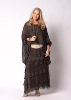 Fifi Silk Skirt in Chocolate Truffle