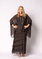 Fifi Silk Skirt in Chocolate Truffle