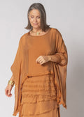 Amulet Silk Top in Burnt Toffee