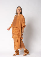 Amulet Silk Top in Burnt Toffee