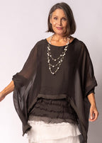 Amulet Silk Top in Chocolate Truffle