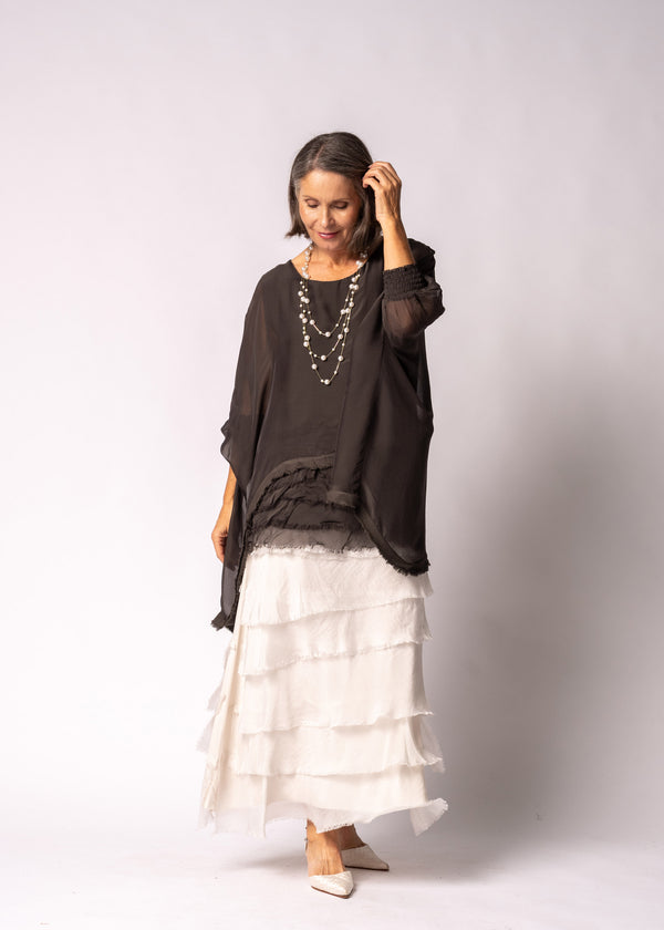 Amulet Silk Top in Chocolate Truffle