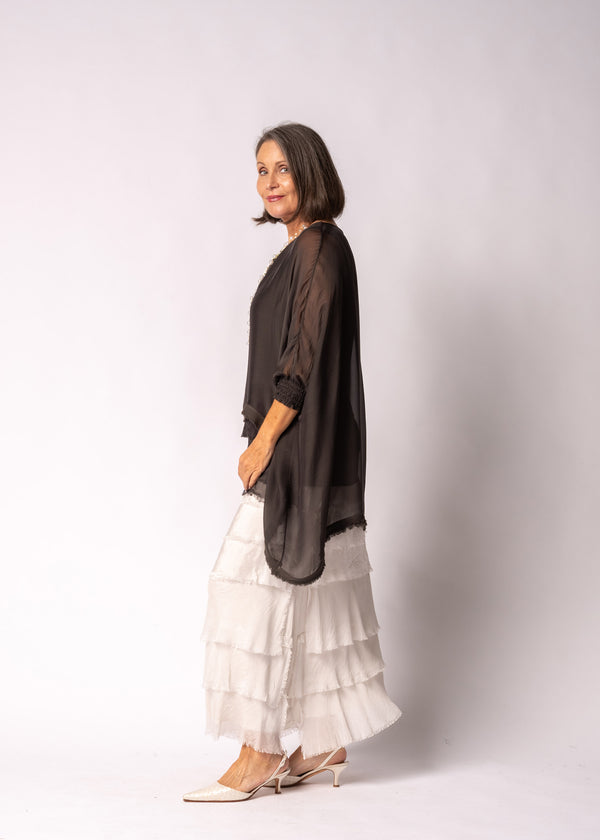 Amulet Silk Top in Chocolate Truffle