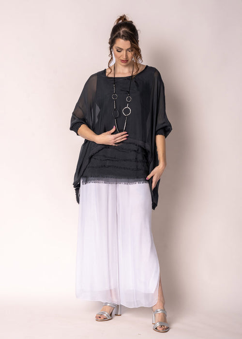 Amulet Silk Layer Top in Granite