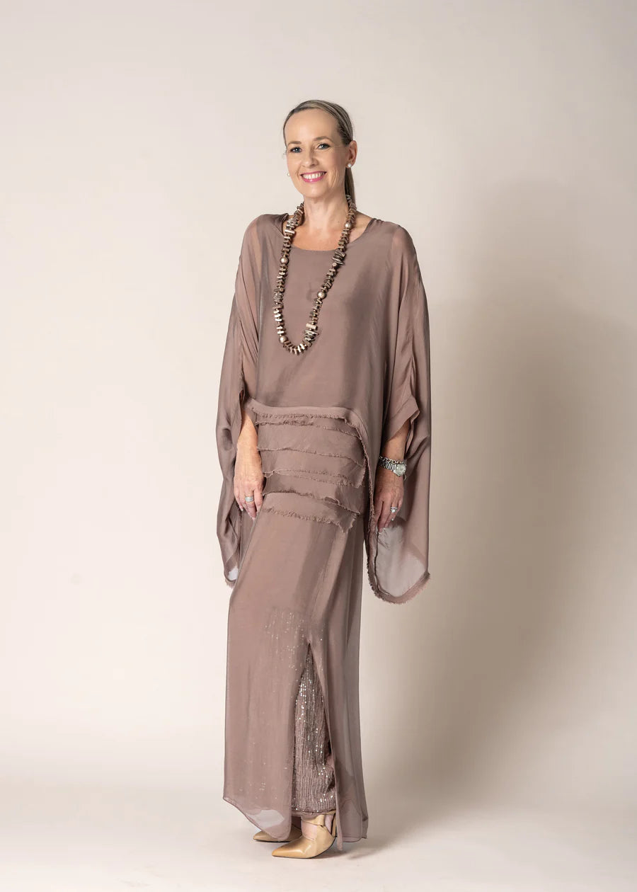 Karolina Silk Pants in Milk Chocolate