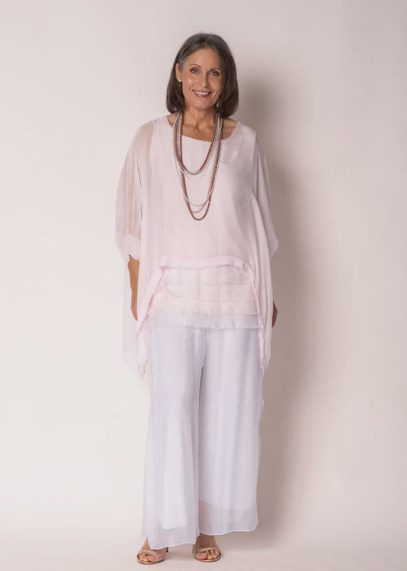 Amulet Silk Top in Modena Pink