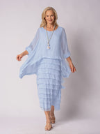 Netty Silk Dress in Baby Blue