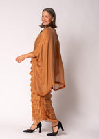 Netty Silk Dress in Burnt Toffee