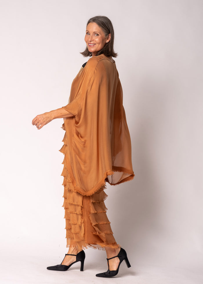 Netty Silk Dress in Burnt Toffee