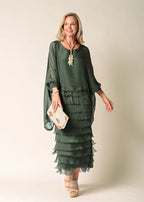 Netty Silk Dress in Khaki