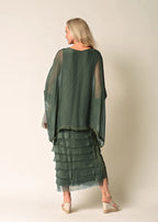 Netty Silk Dress in Khaki