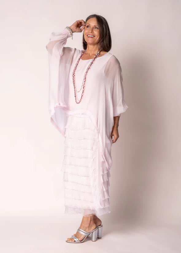 Netty Silk Dress in Modena Pink