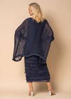 Candie Silk Dress in Navy