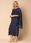 Candie Silk Dress in Navy