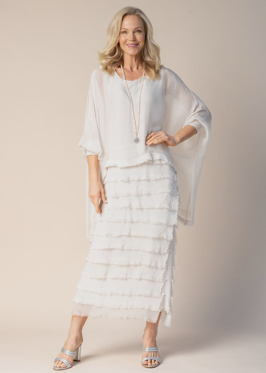 Candie Silk Dress in Latte