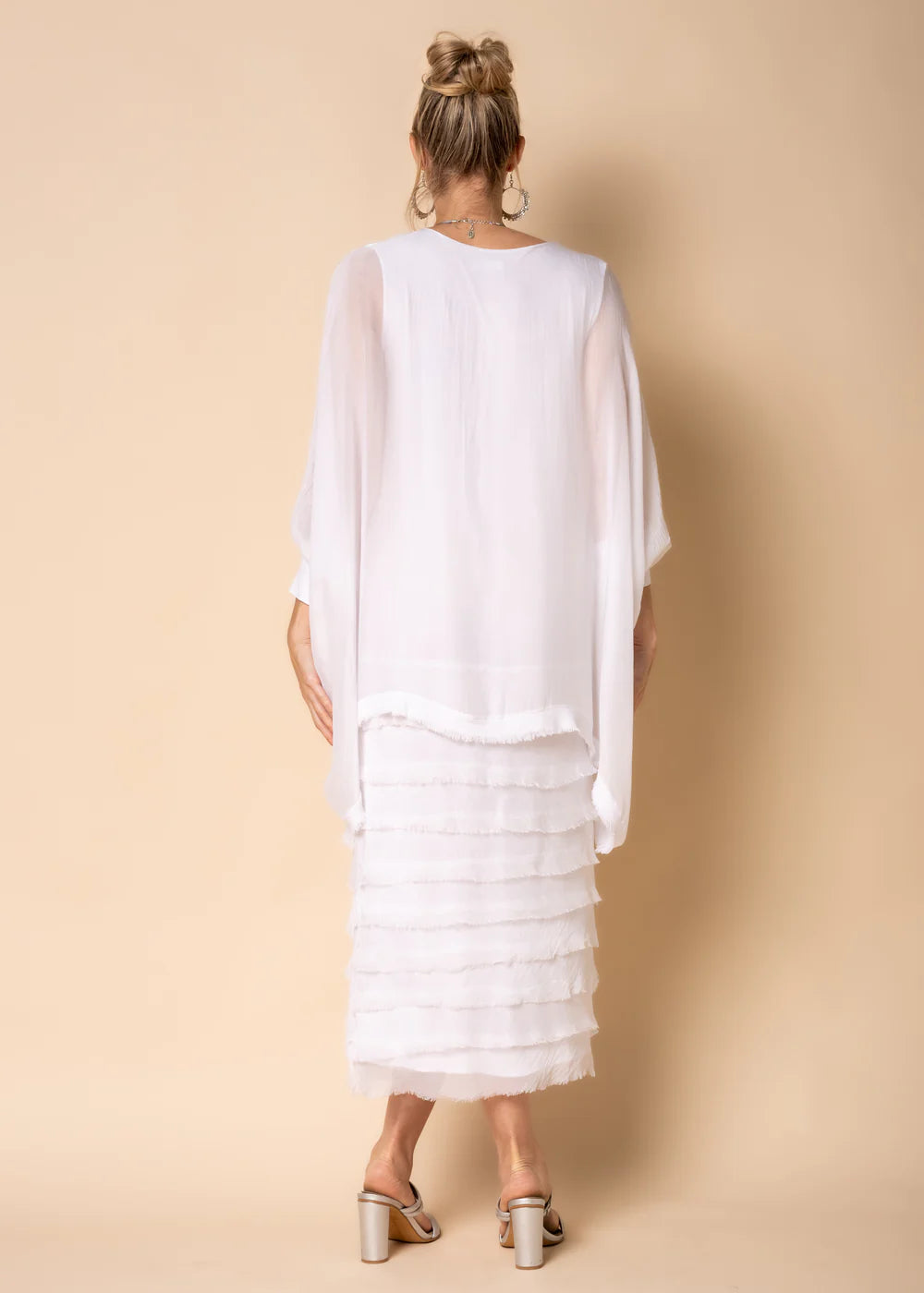 Candie Silk Dress in White