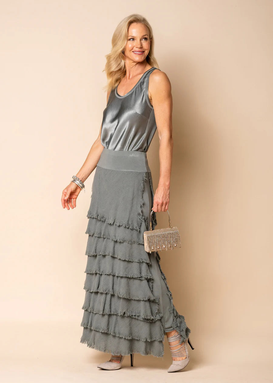 Julie Linen Skirt - Gum Leaf