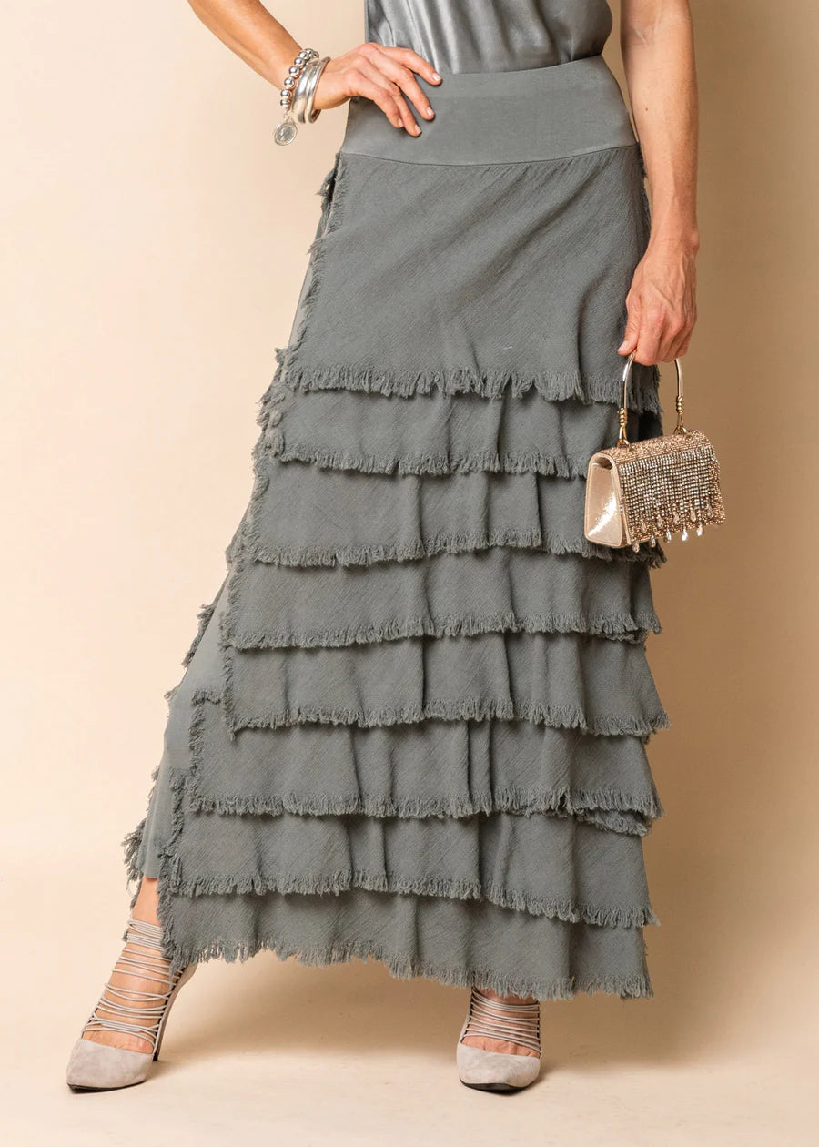 Julie Linen Skirt - Gum Leaf