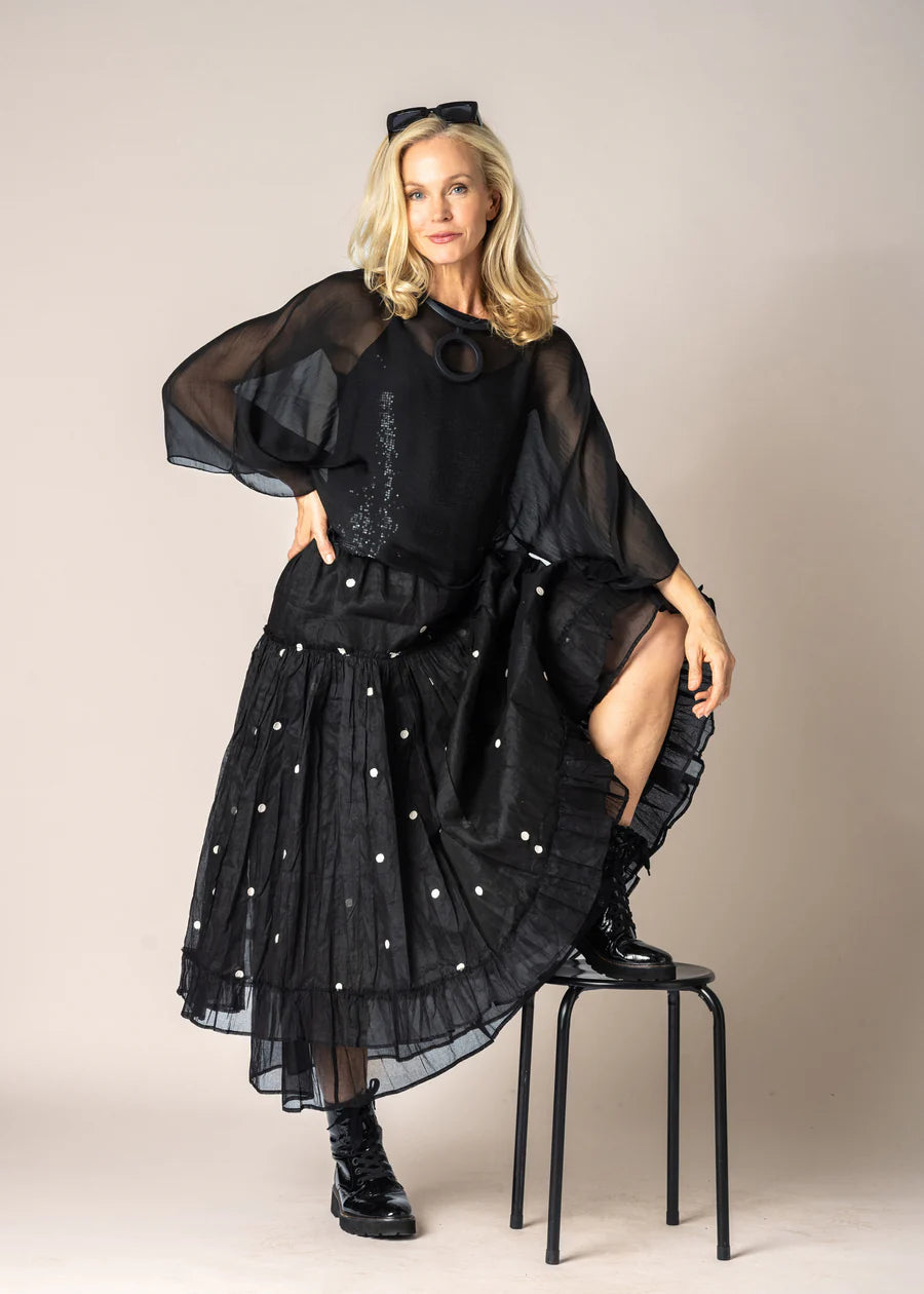 Kaidi Silk Top in Onyx