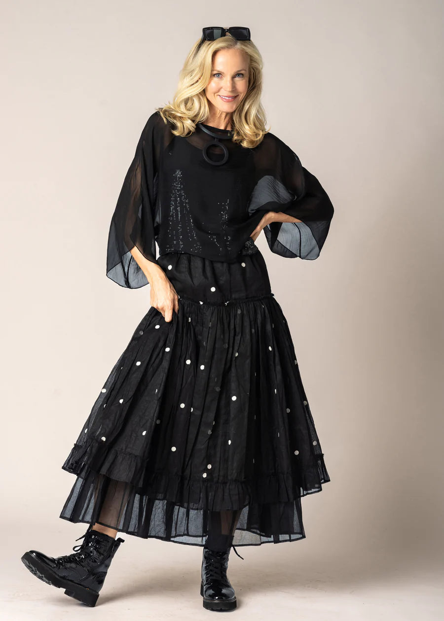 Kaidi Silk Top in Onyx