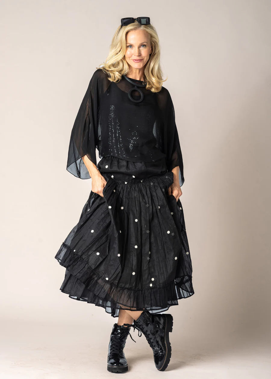 Kaidi Silk Top in Onyx