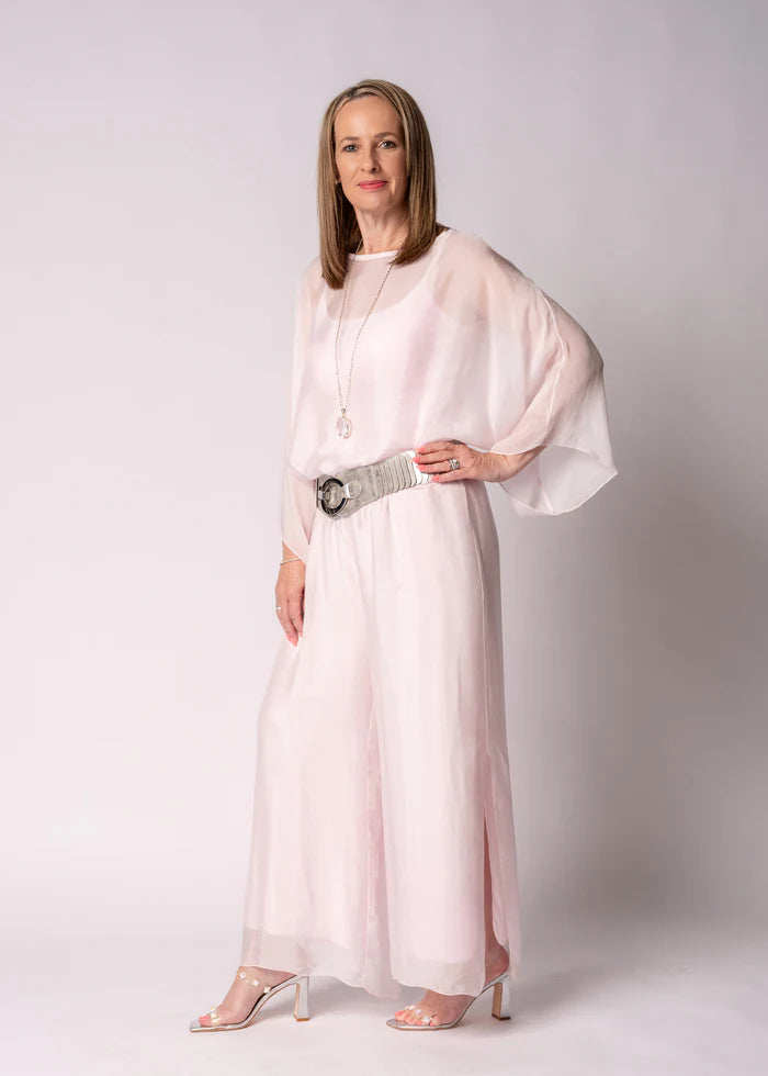 New Gia Silk Pant - Modena Pink