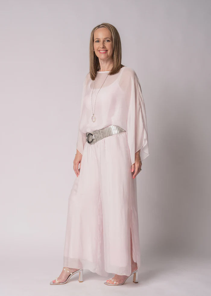 New Gia Silk Pant - Modena Pink