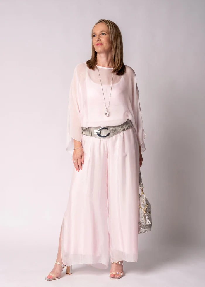 New Gia Silk Pant - Modena Pink