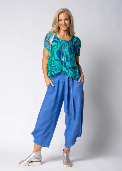 Addison Linen Pant in Positano Blue