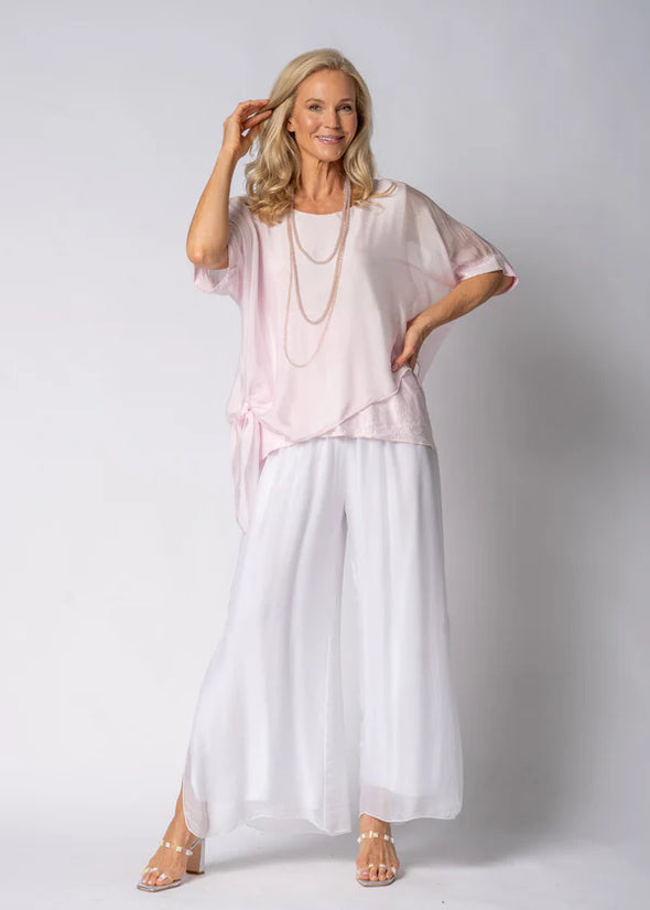 Danika Silk Top in Modena Pink