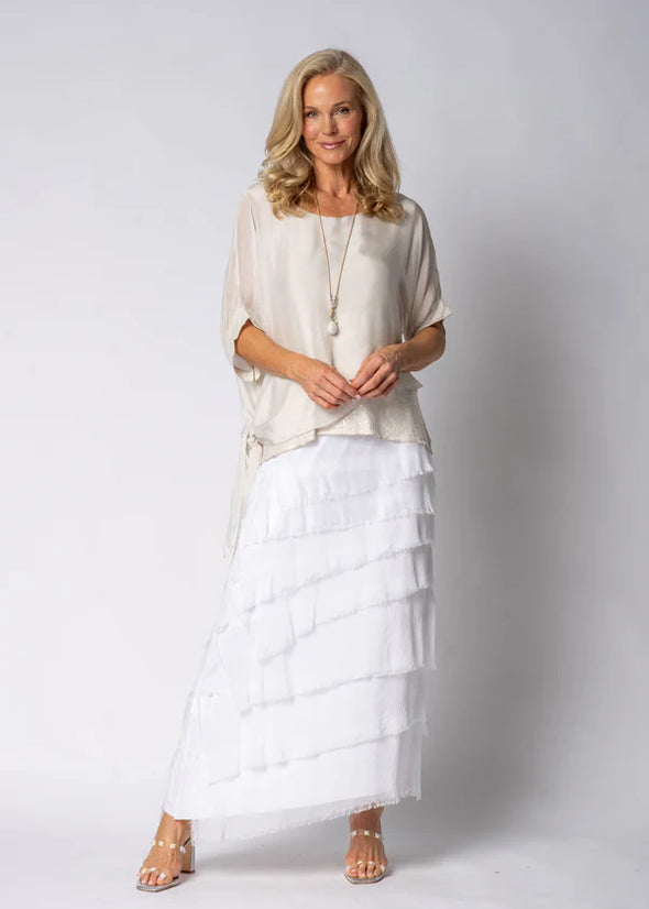 Danika Silk Top in Latte