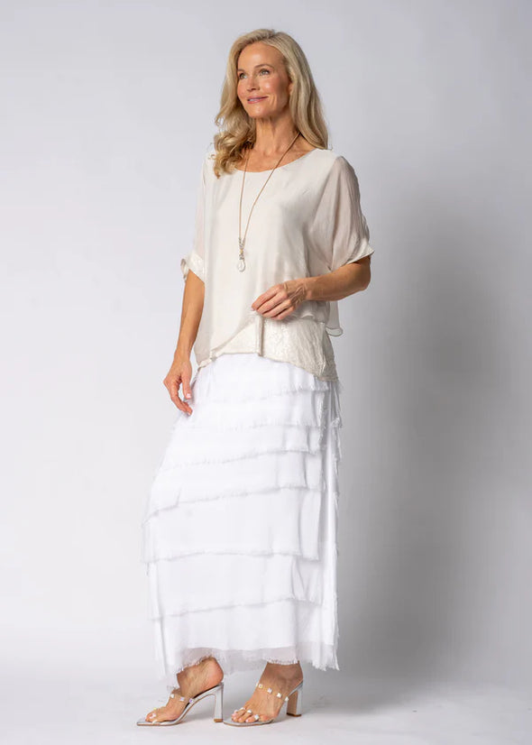 Danika Silk Top in Latte