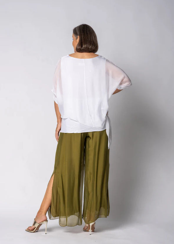 Danika Silk Top in White