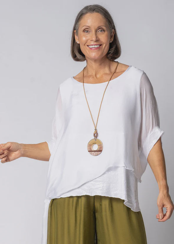 Danika Silk Top in White