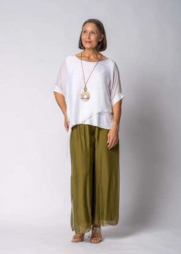 Danika Silk Top in White