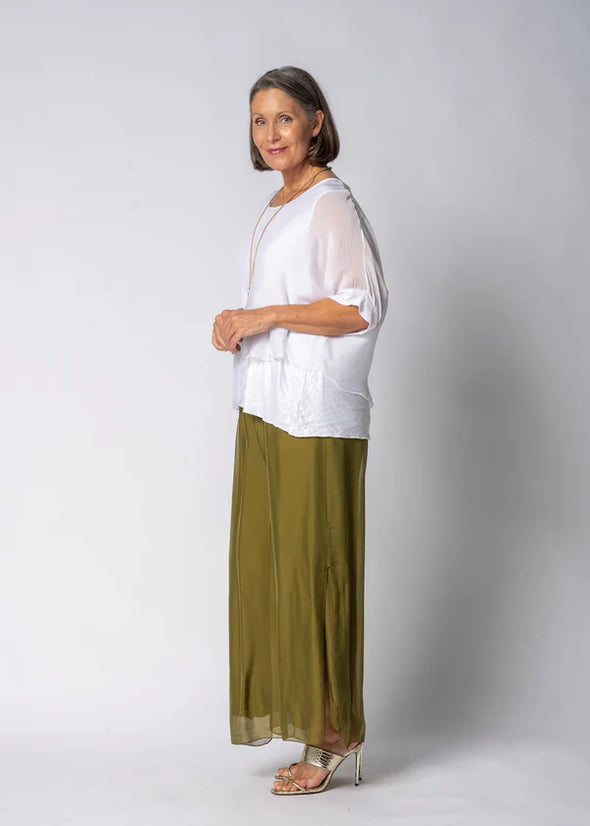 Danika Silk Top in White