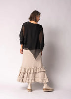 Keliana Silk Top in Onyx