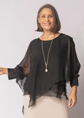 Keliana Silk Top in Onyx