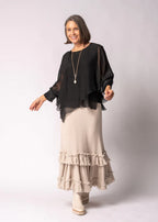 Keliana Silk Top in Onyx