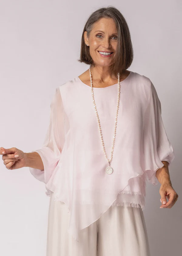 Keliana Silk Top in Modena Pink