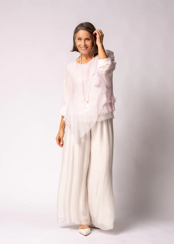 Keliana Silk Top in Modena Pink