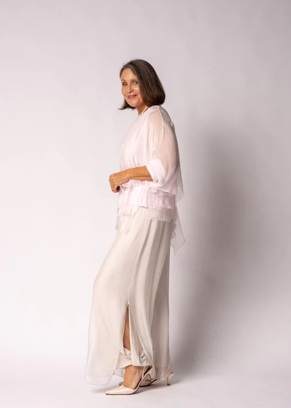 Keliana Silk Top in Modena Pink