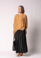 Keliana Silk Top in Sahara Sand