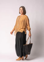 Keliana Silk Top in Sahara Sand