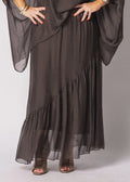 Adelise Silk Skirt in Chocolate Truffle
