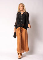 Gia Silk Pants in Burnt Toffee